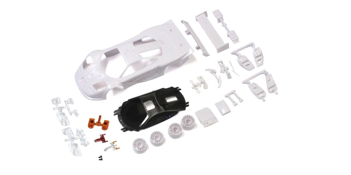 Kyosho MZN192 Bodyshell McLaren F1 GTR Mini-Z + 2WD Rims (White Body)