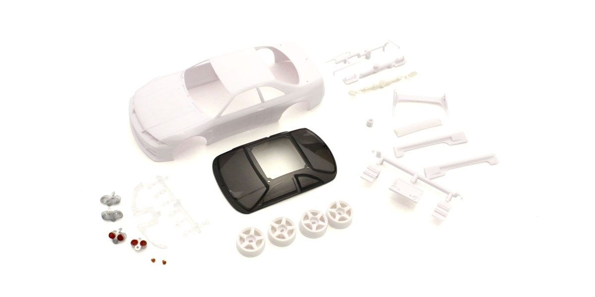 Kyosho MZN197 Bodyshell Nissan GT-R Nismo R33 Mini-Z + 4WD Rims (White Body)