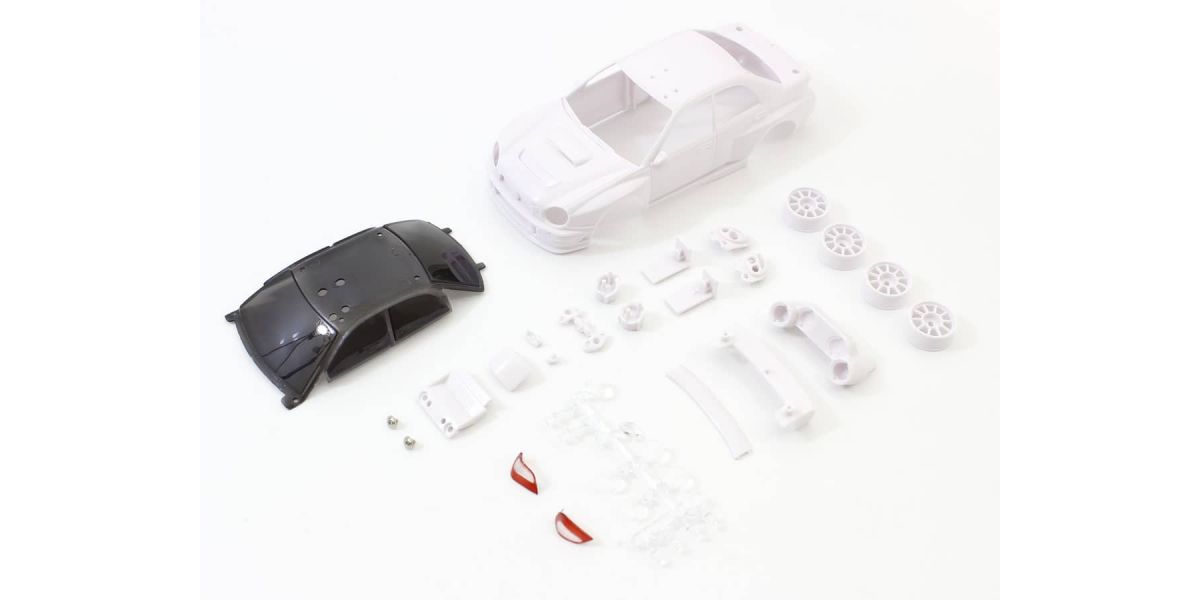 Kyosho MZN200 Bodyshell Subaru Impreza WRC 2002 Mini-Z + 4WD Rims (White Body)