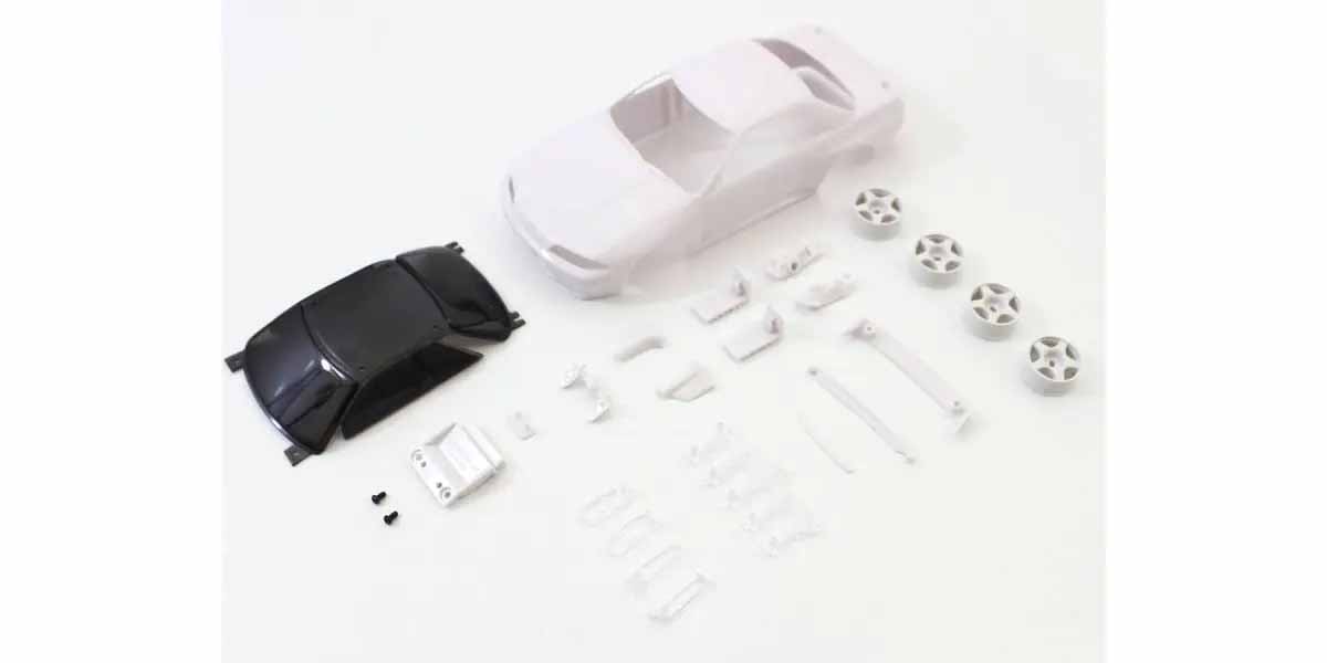 Kyosho MZN201 Bodyshell Skyline GT-R R32 Gr.A Mini-Z + 4WD Rims (White Body)