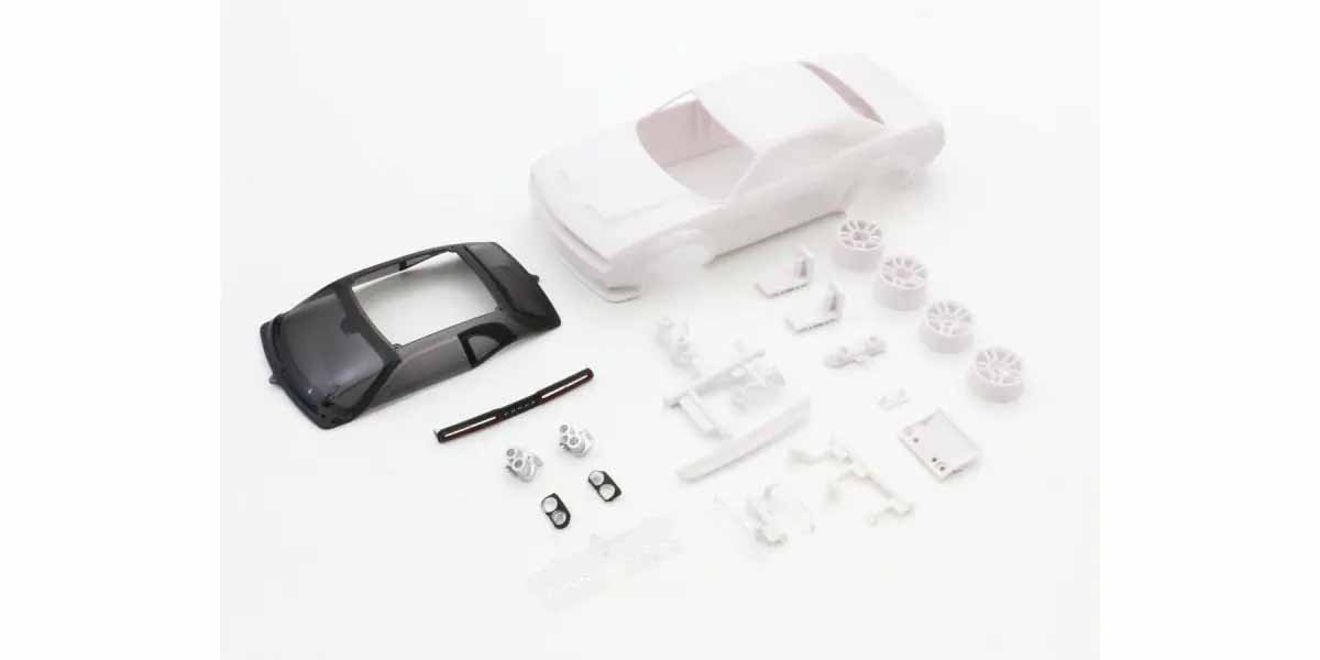 Kyosho MZN203 Bodyshell Dodge Challenger SRT Mini-Z + 4WD Rims (White Body)