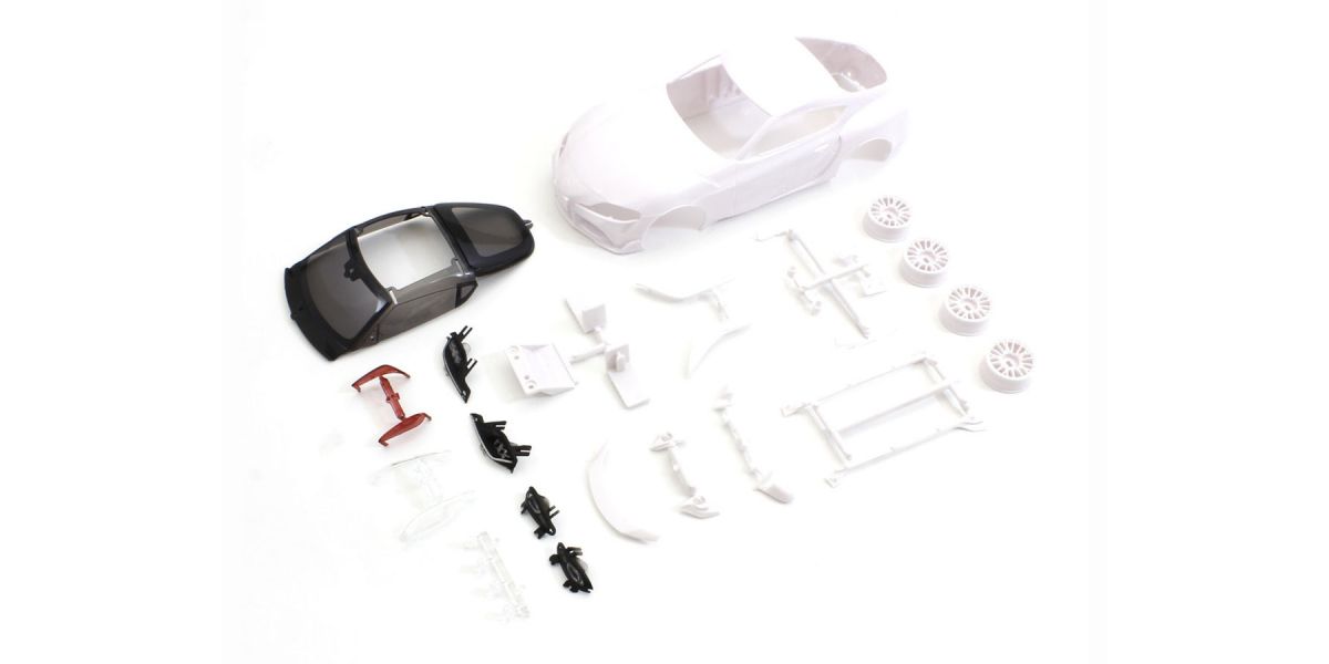 Kyosho MZN207 Bodyshell Toyota GR Supra TRD Mini-Z + 4WD Rims (White Body)