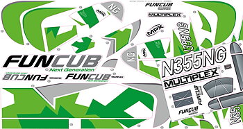 Multiplex Decals FunCub NG Grön A and B