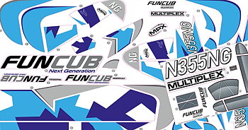 Multiplex Decals FunCub NG Blå A and B