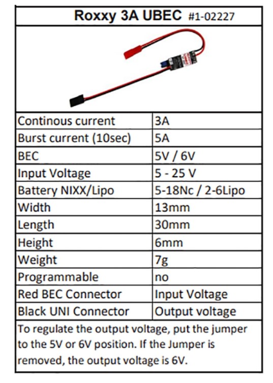 Multiplex Roxxy 3A UBEC - 3