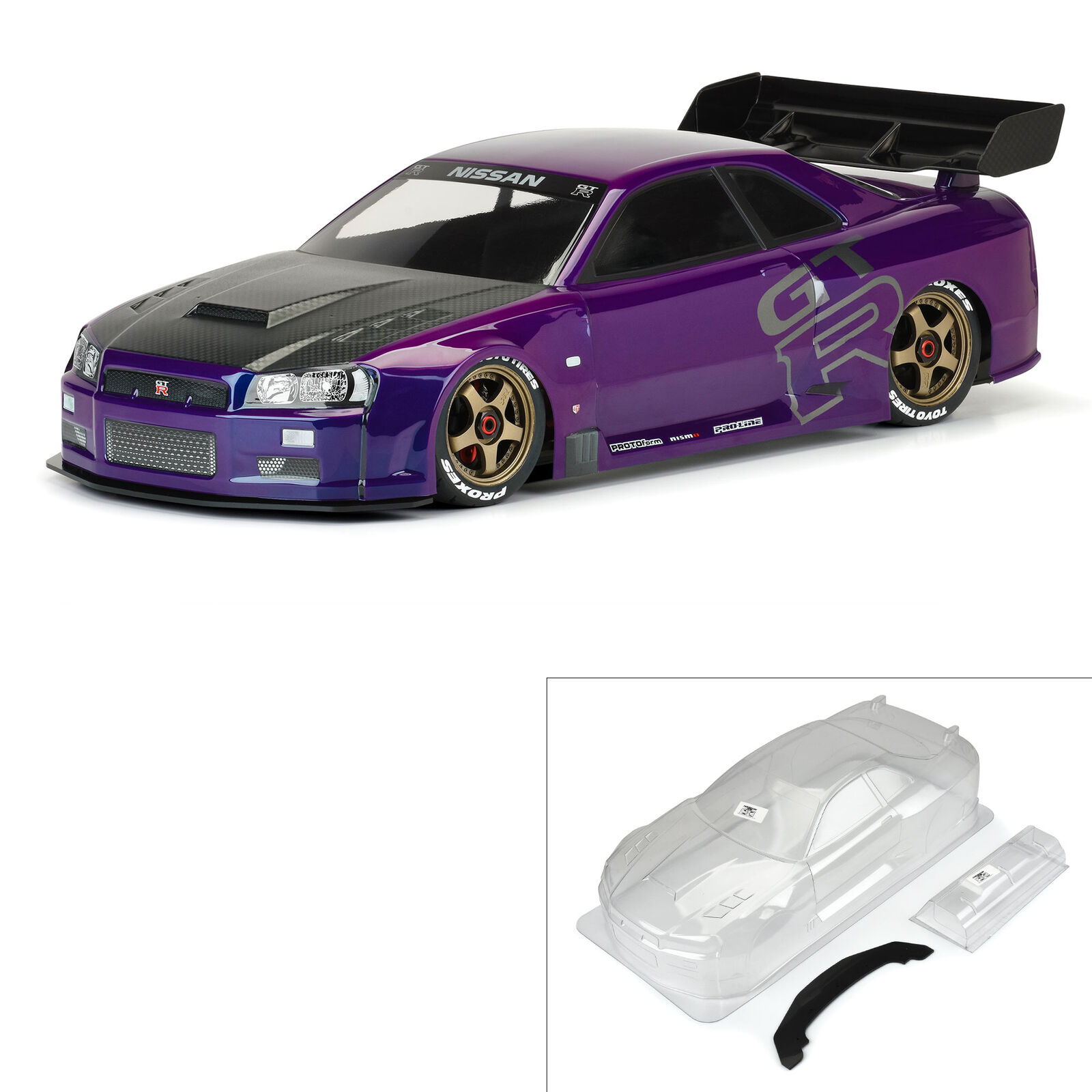 Protoform 1/7 2002 Nissan Skyline GT-R R34 Clr Bdy Infrctn