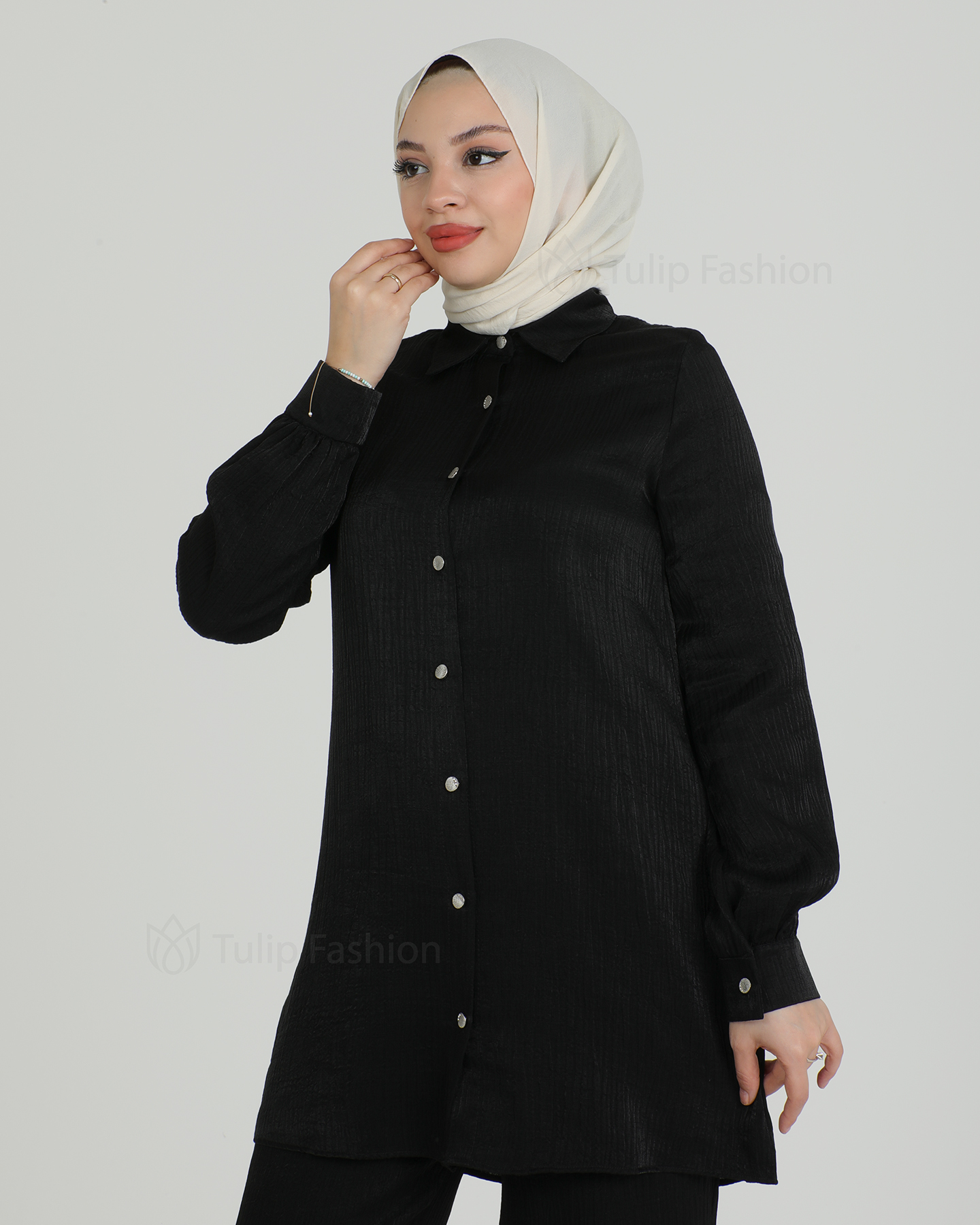 Tunic set with pants - Black - 6
