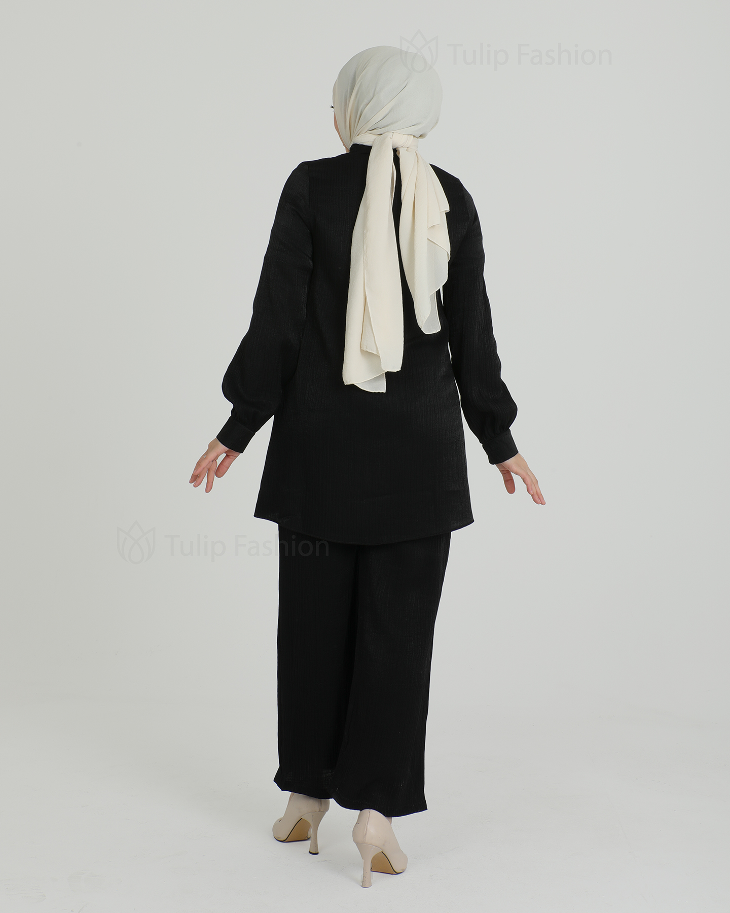 Tunic set with pants - Black - 4