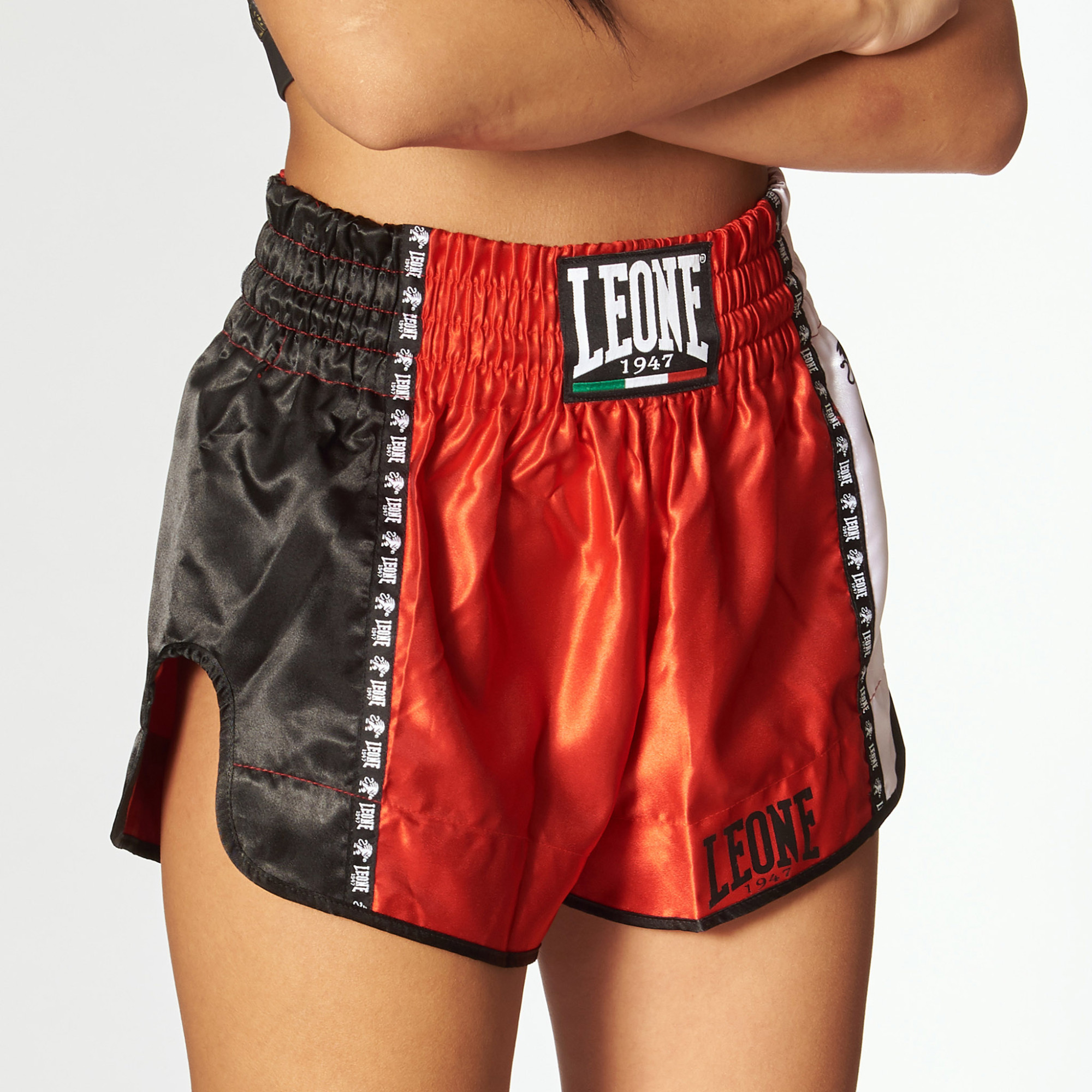 Leone Combat Thaishorts Red/white/black - 2