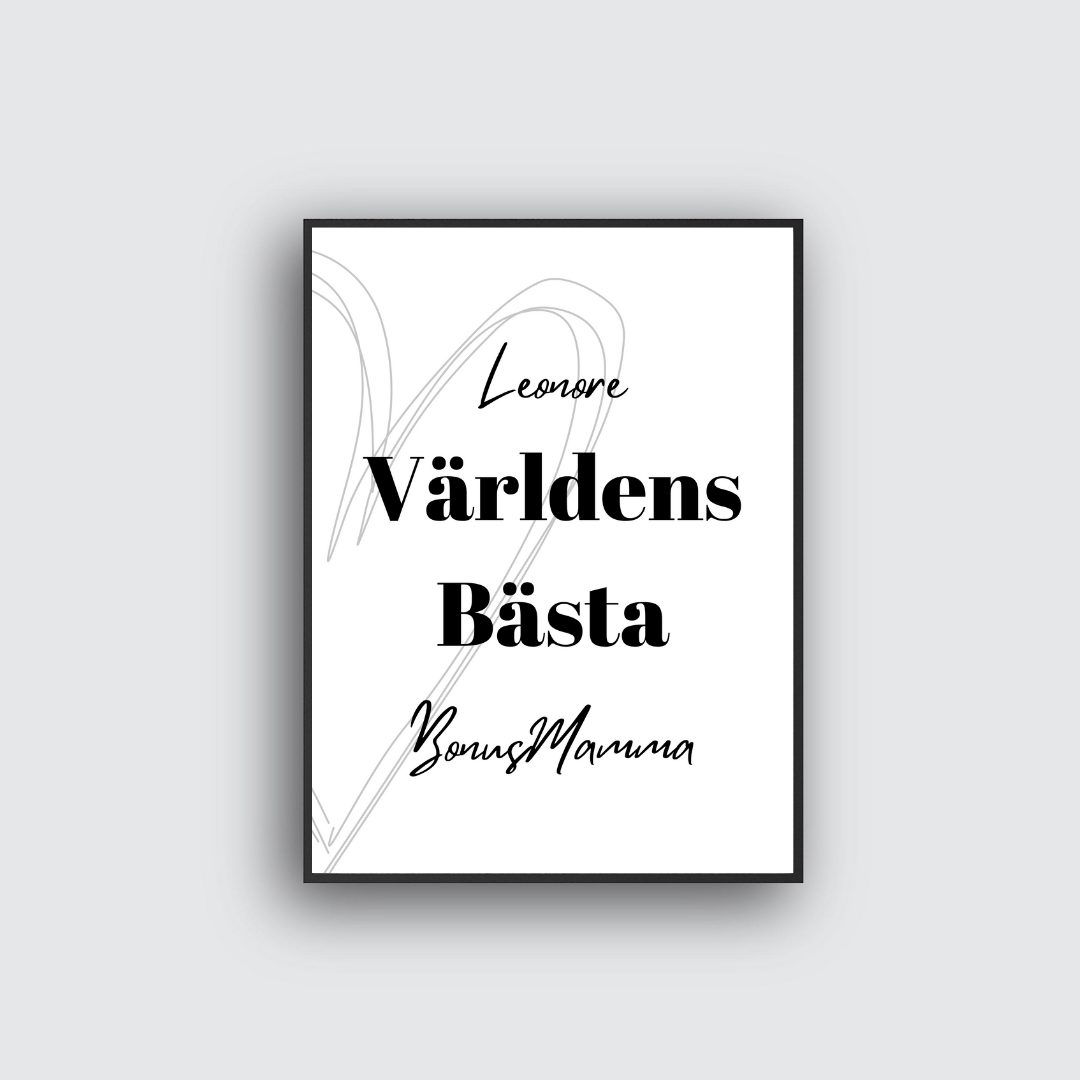 Världens bästa bonusmamma - med namn