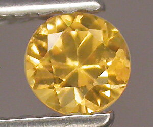 Vacker 3.8 mm rund naturlig gul safir ädelsten