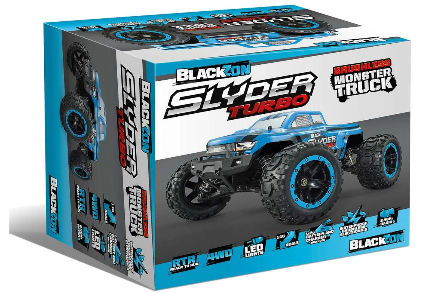 Blackzon 540201 Slyder MT Turbo 1/16 4WD 2S Brushless - Blue - 2