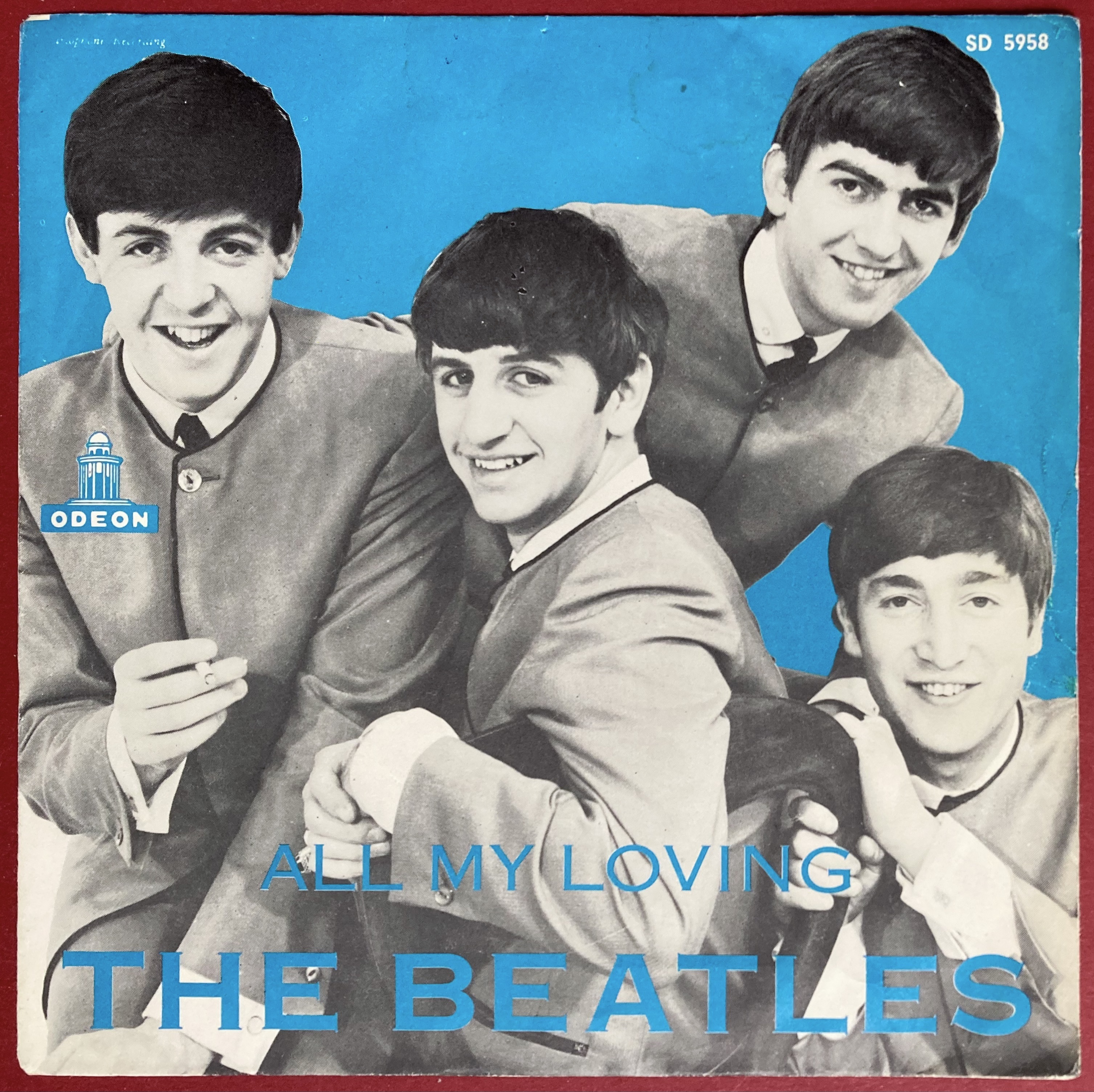 BEATLES - All my loving 7" Ljusblå Swe PS 1964