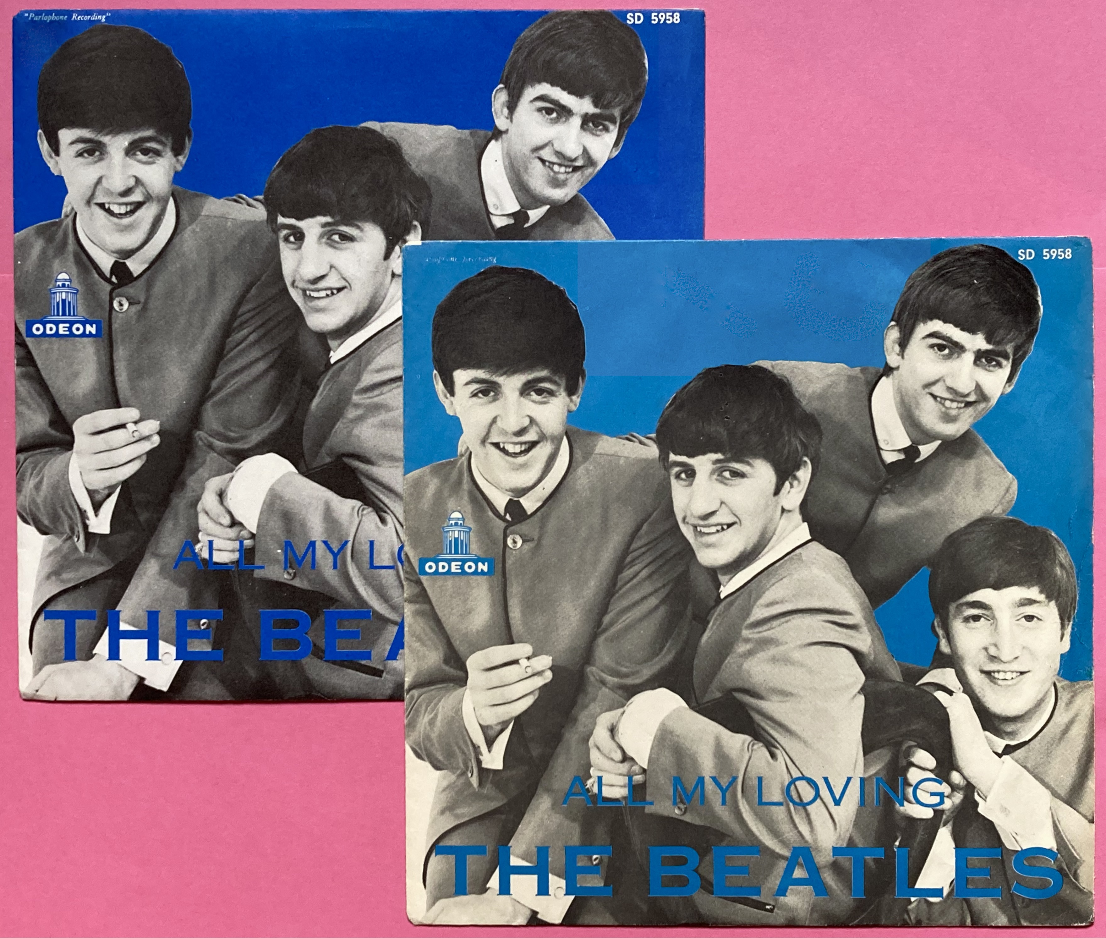 BEATLES - All my loving 7" Ljusblå Swe PS 1964 - 5