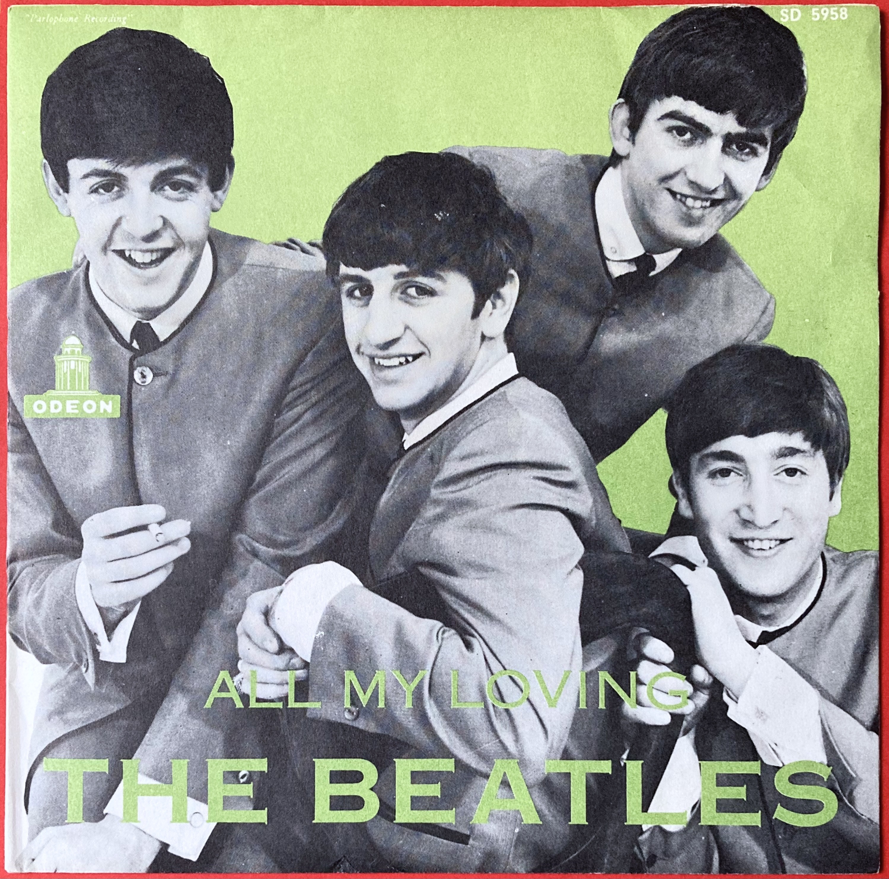 BEATLES - All my loving 7" SOLID center Swe PS 1964