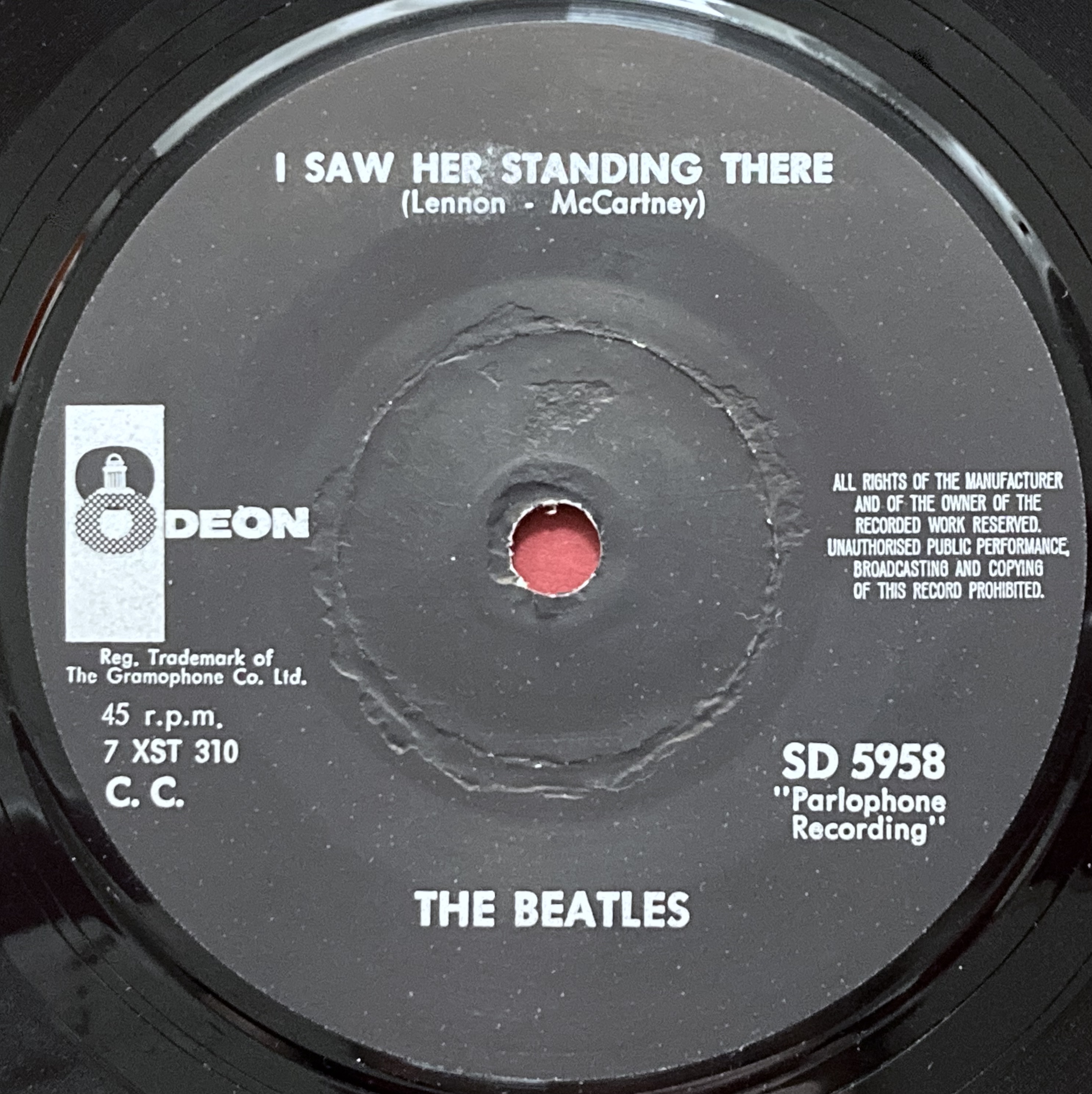BEATLES - All my loving 7" SOLID center Swe PS 1964 - 4