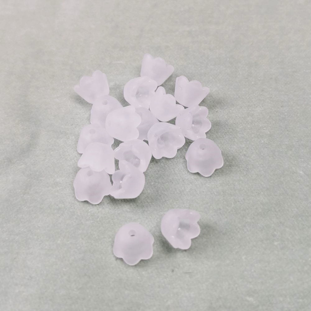 Akrylblomma liljekonvalj frostad 10 mm vit 50 st