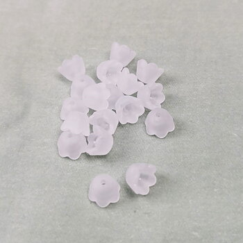 Akrylblomma liljekonvalj frostad 10 mm vit 50 st