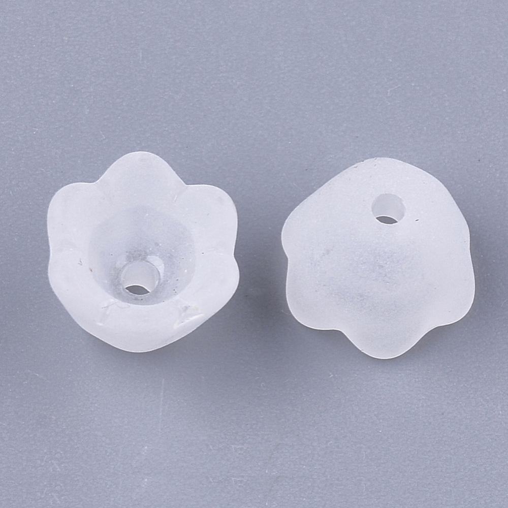 Akrylblomma liljekonvalj frostad 10 mm vit 50 st - 2