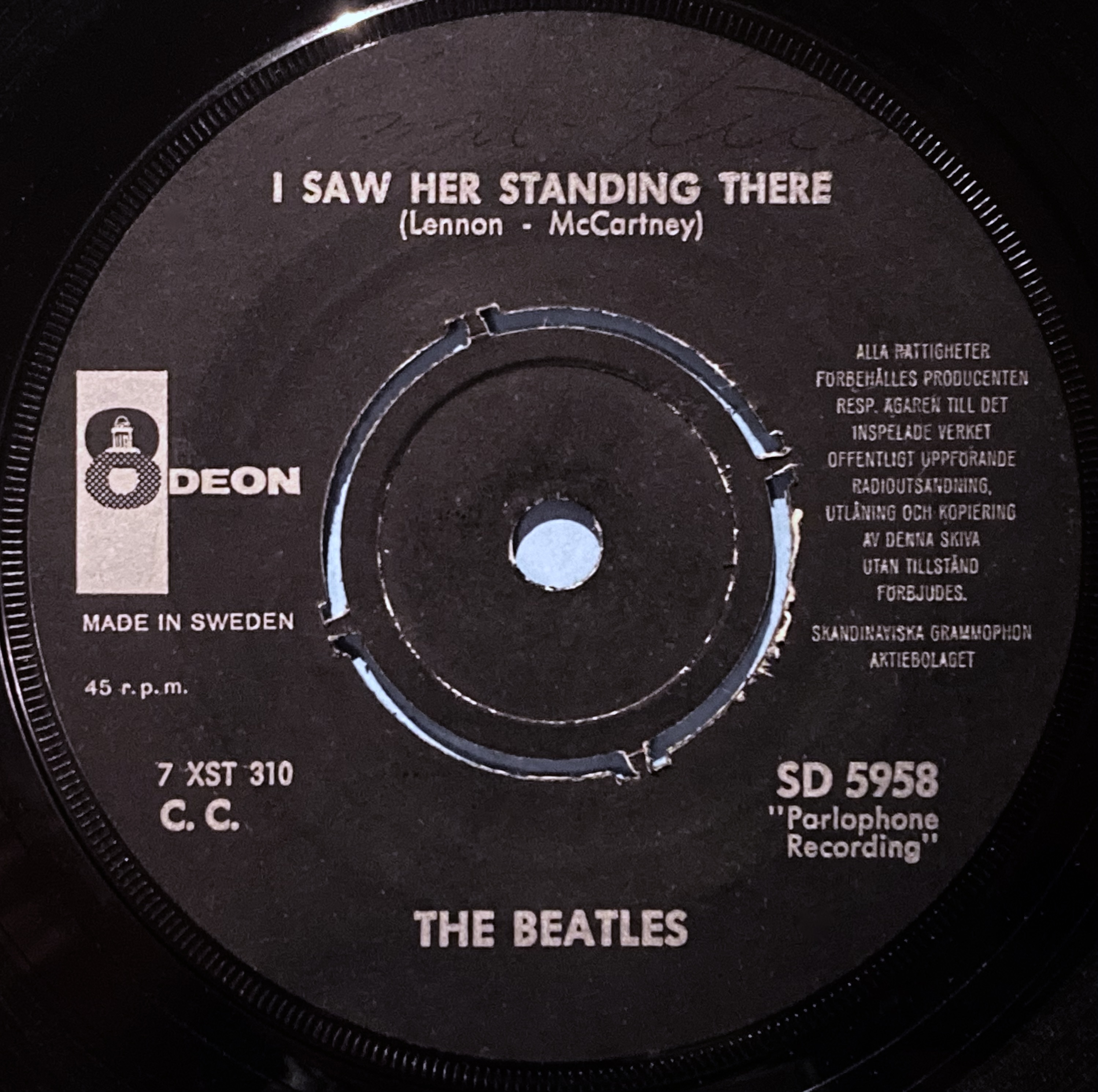 BEATLES - All my loving 7" ROSA Swe PS 1964 - 4