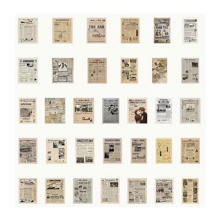 Vintage Paper Set- Newspaper Article Mini Sheets