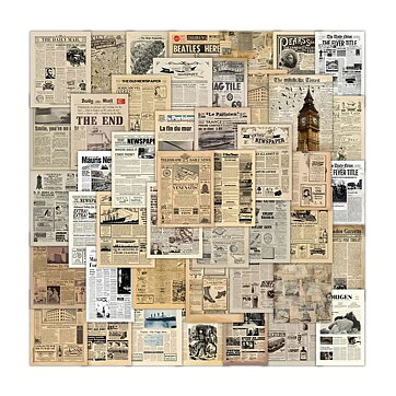 Vintage Paper Set- Newspaper Article Mini Sheets