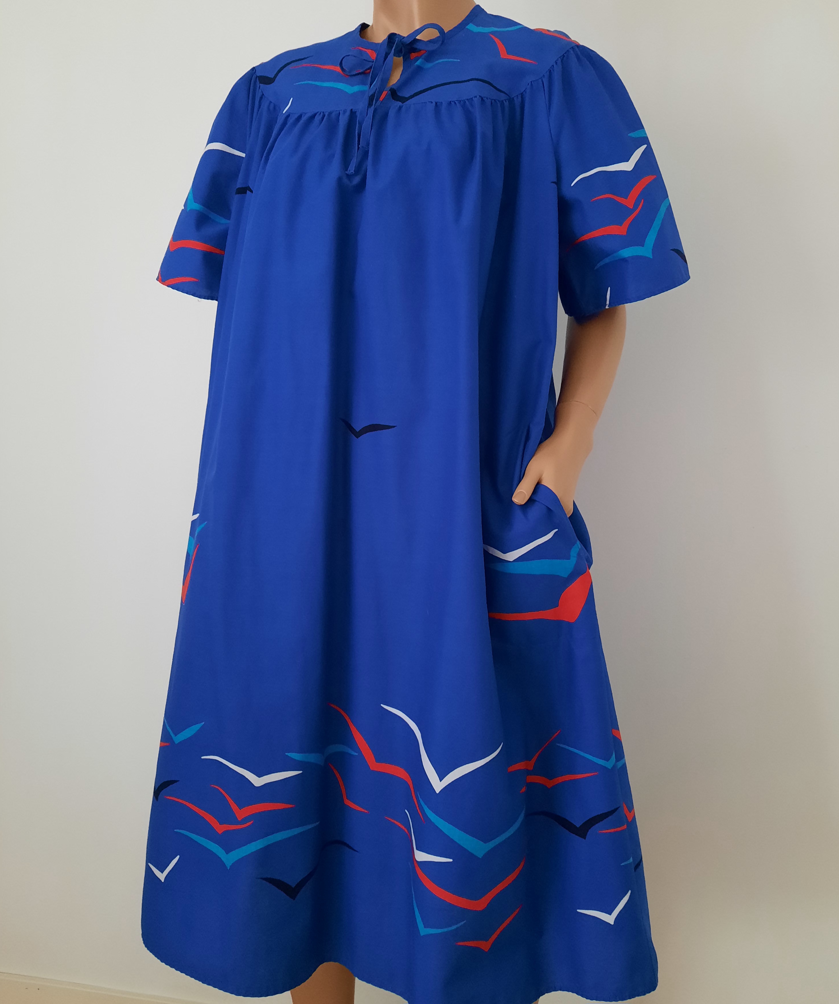 Bomullsklänning i rymlig modell storlek L-XL, Raihil Finland Vintage - 6
