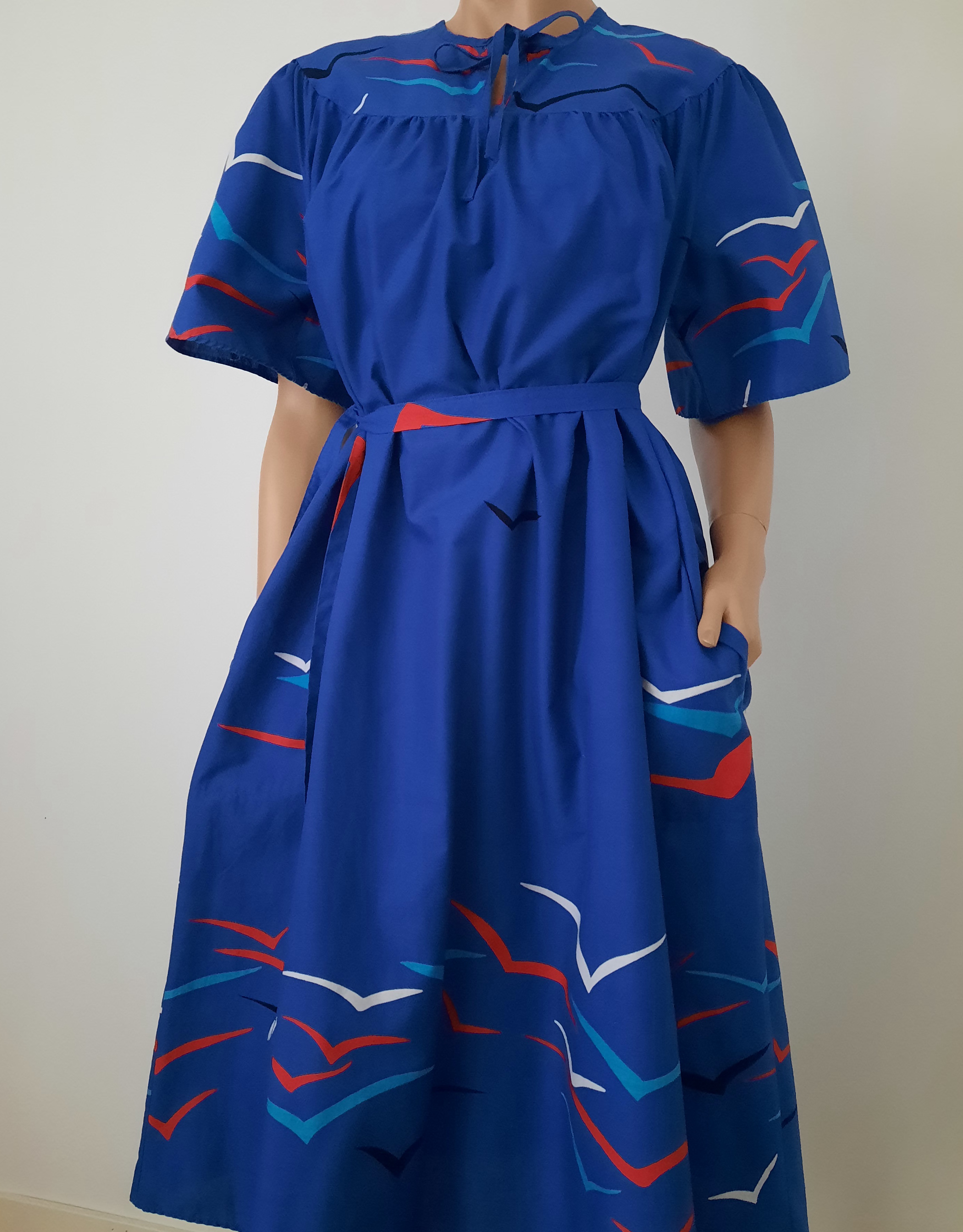 Bomullsklänning i rymlig modell storlek L-XL, Raihil Finland Vintage - 8