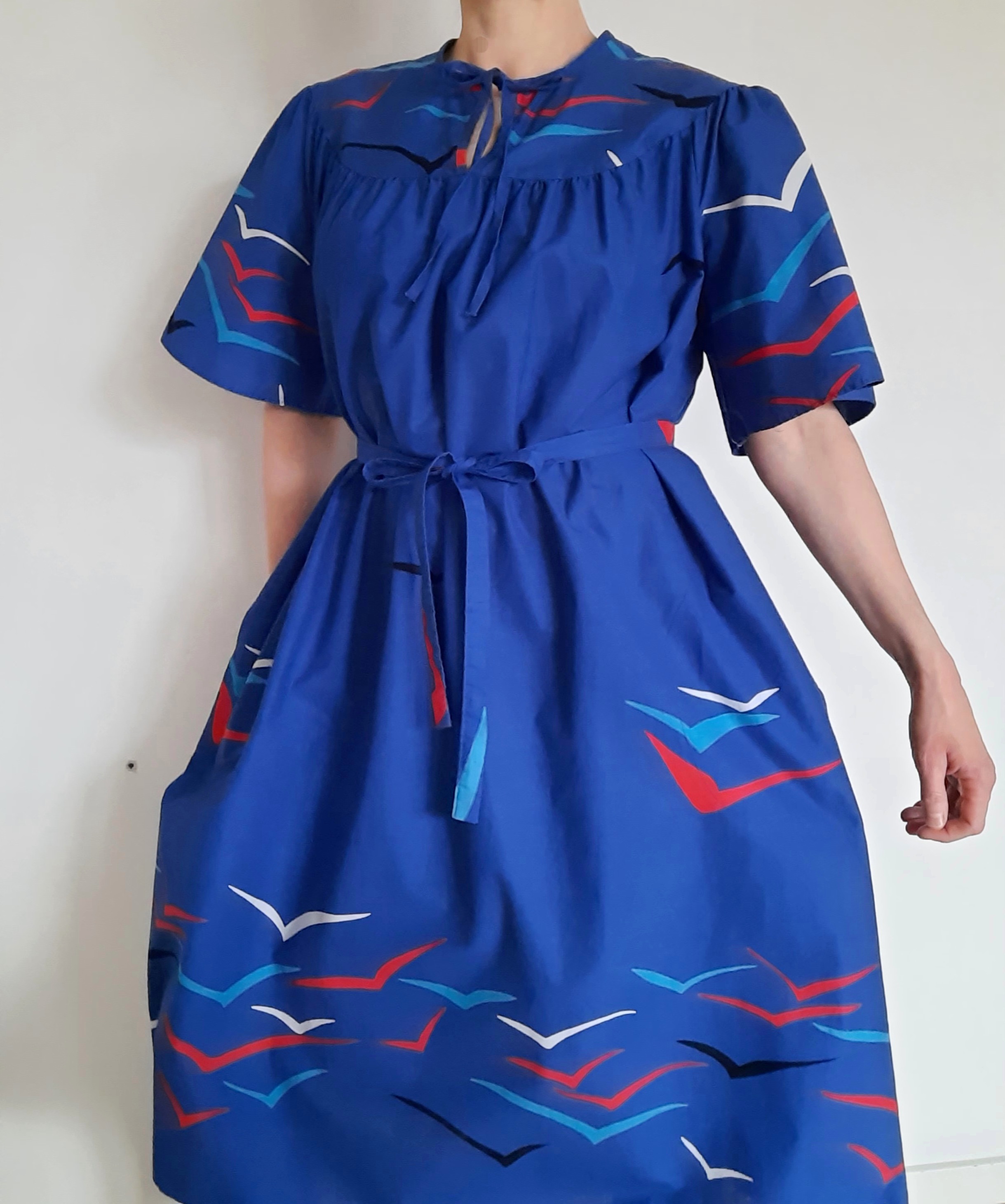 Bomullsklänning i rymlig modell storlek L-XL, Raihil Finland Vintage - 9