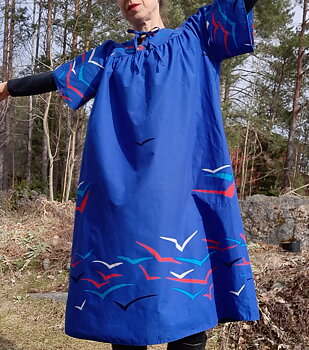Bomullsklänning i rymlig modell storlek L-XL, Raihil Finland Vintage