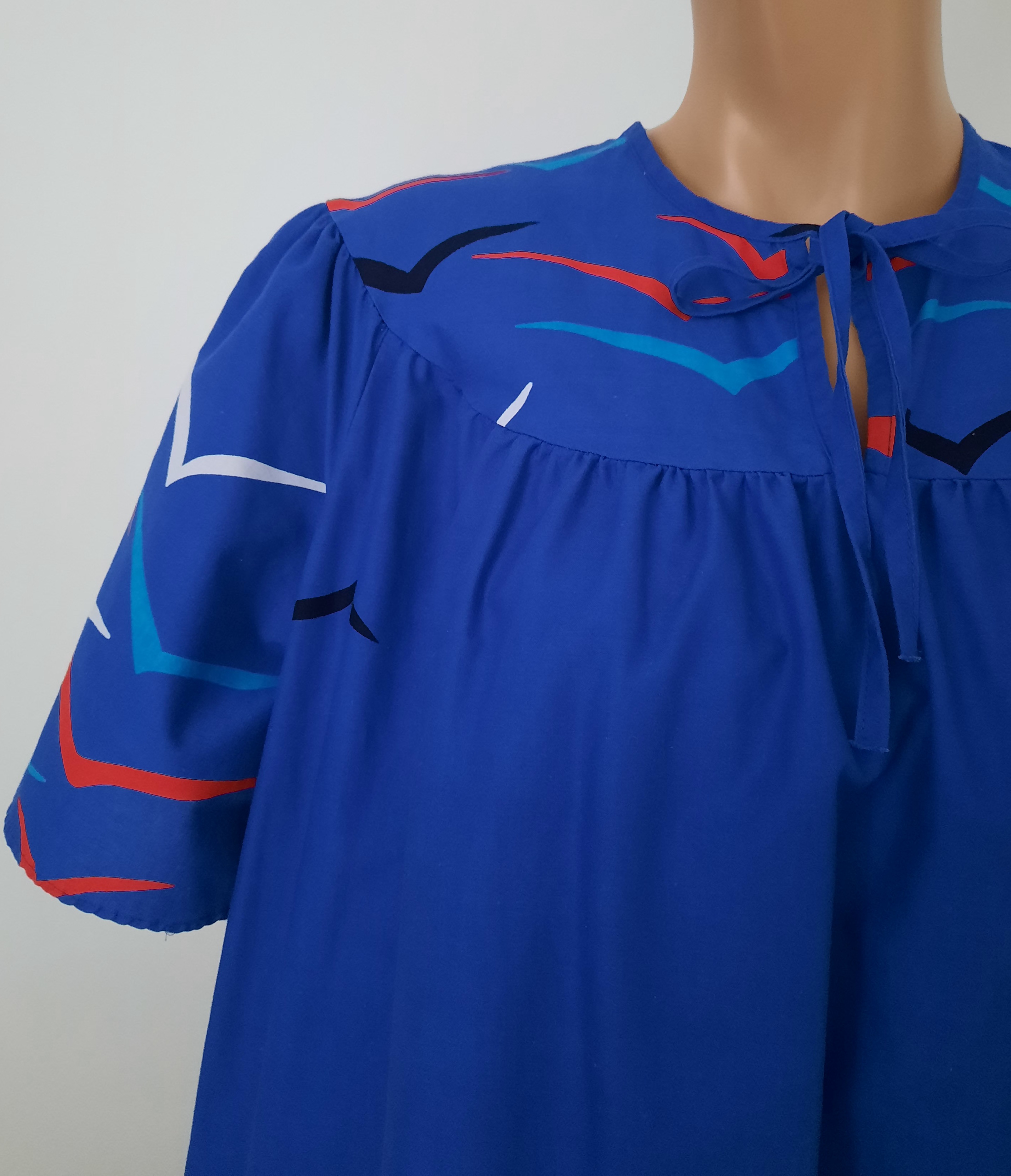 Bomullsklänning i rymlig modell storlek L-XL, Raihil Finland Vintage - 12
