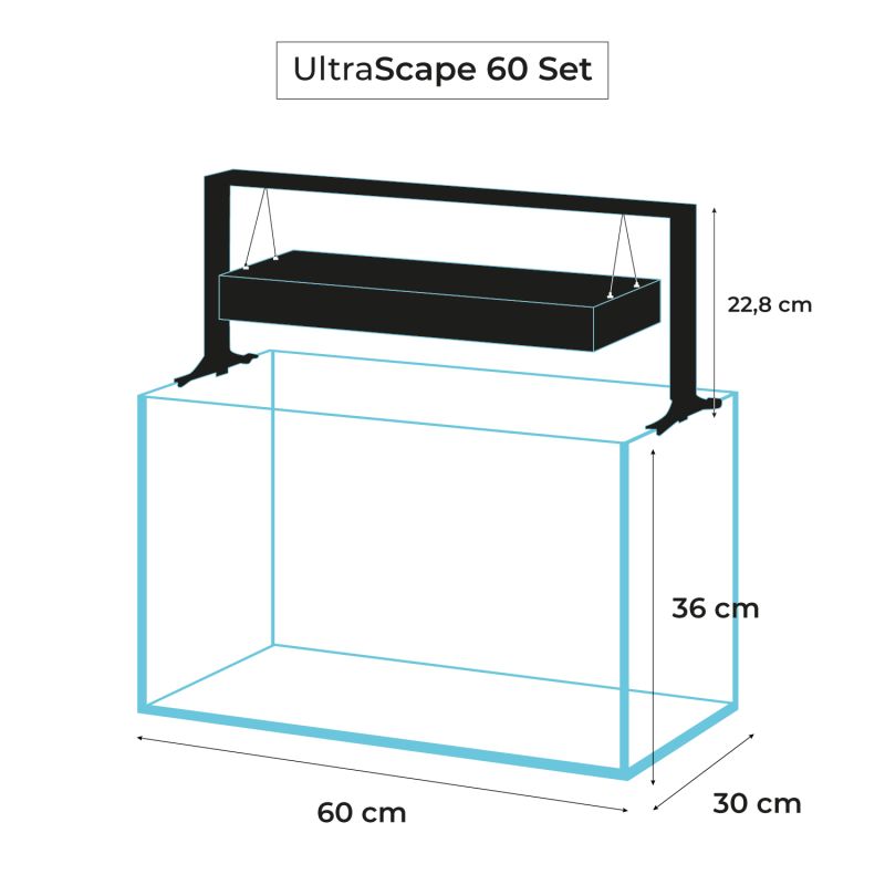 Aquael Ultrascape 60 Akvarium Forest LxBxH: 60x30x36 cm, 64 liter - 4