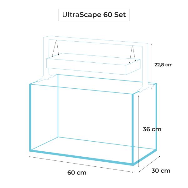 Aquael Ultrascape 60 Akvarium Snow LxBxH: 60x30x36 cm, 64 liter - 4