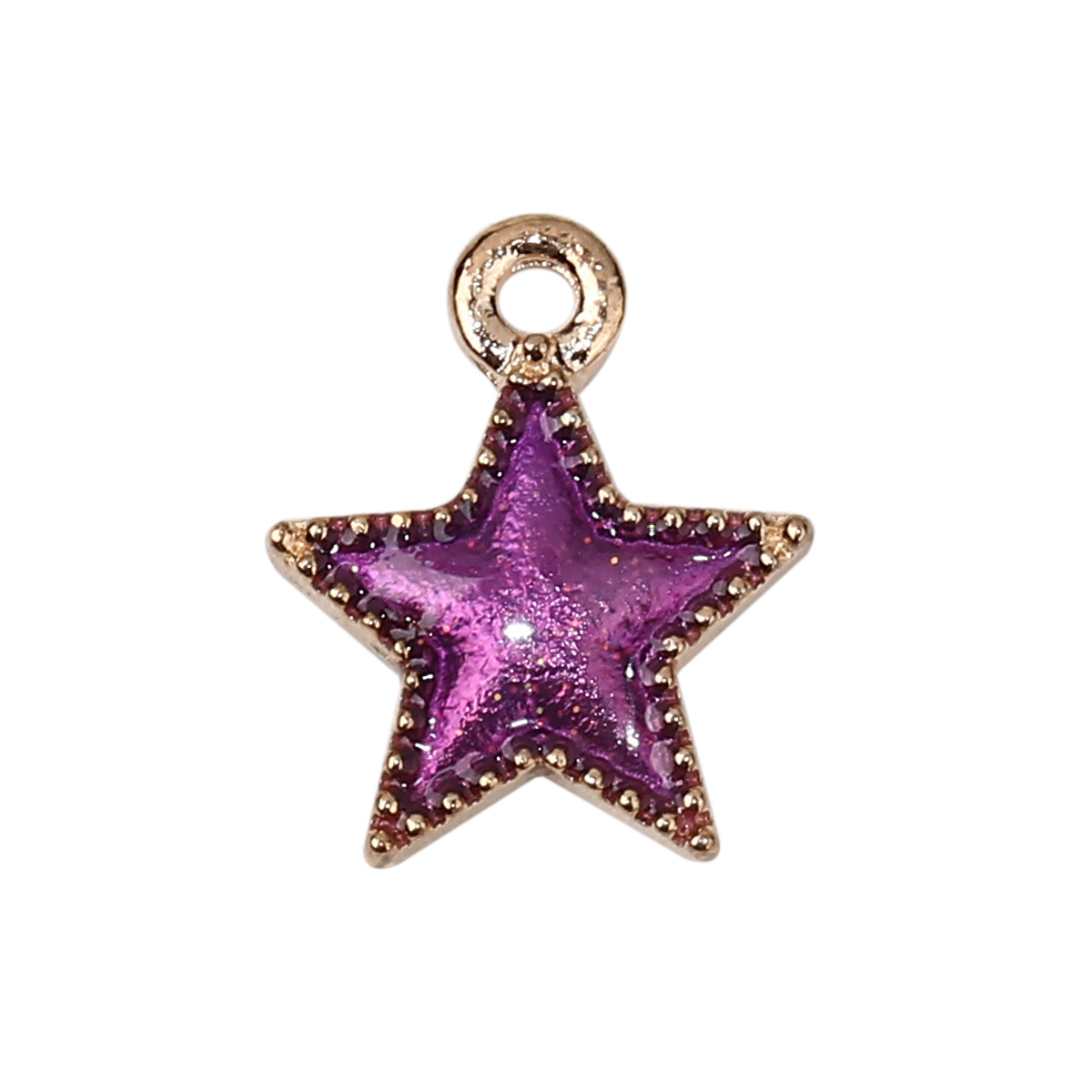 Charm  ,enameld star,  purple & gold