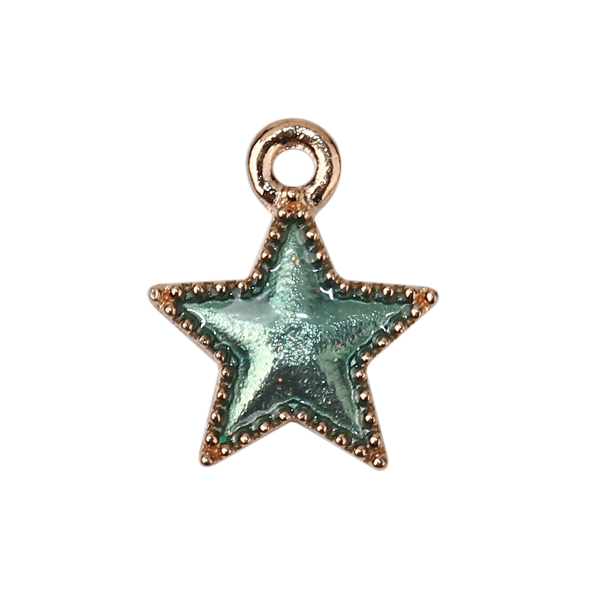Charm  ,enameld star,  green & gold