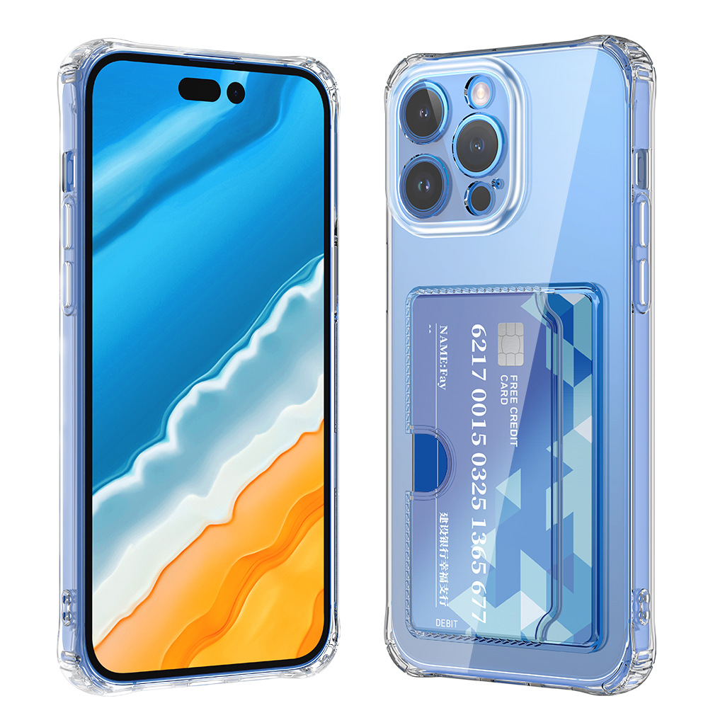 iPhone 12 Transparent Case with Side Card Holder - Durable and Lightweight