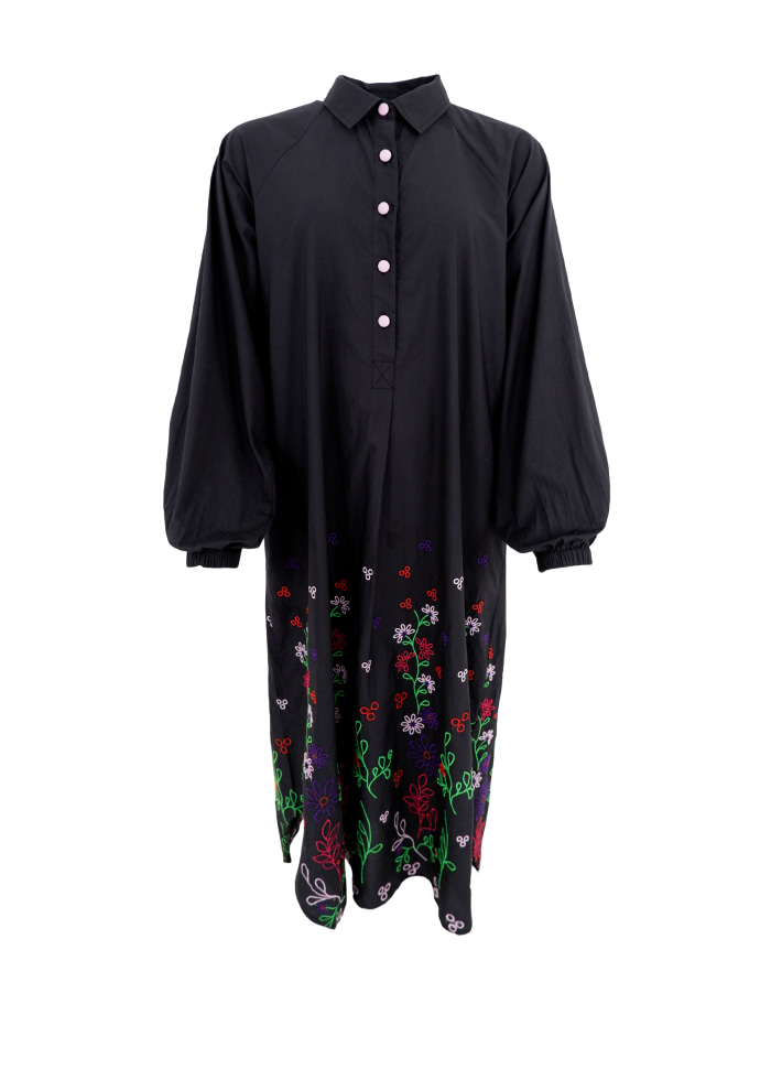Black Colour - Verity Dress Black Multi