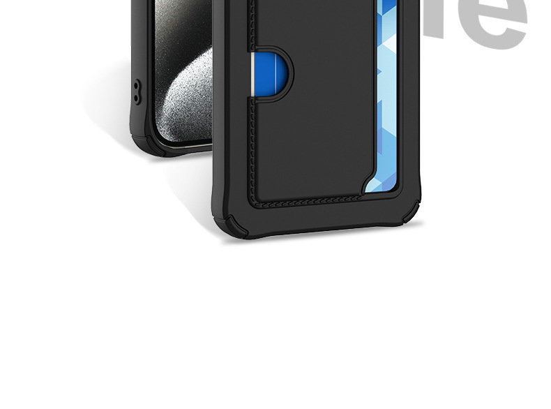 Samsung Galaxy S23 Cover - Microfiber Silicone Card Holder in Black - 2