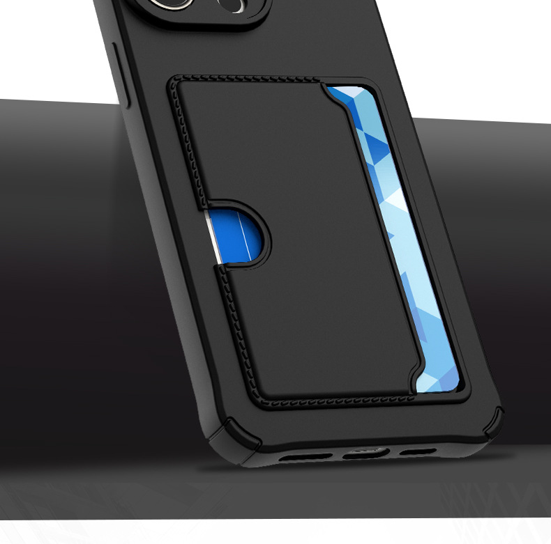Samsung Galaxy S24 Plus Cover - Microfiber Silicone Card Holder in Black - 4