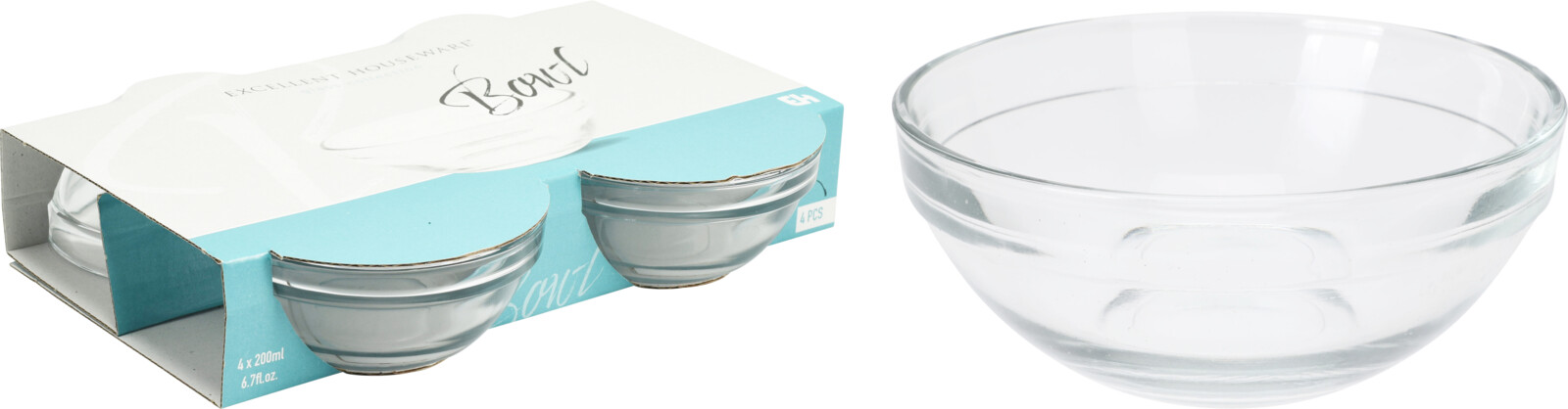 Glasskål 4st 200ml - 3