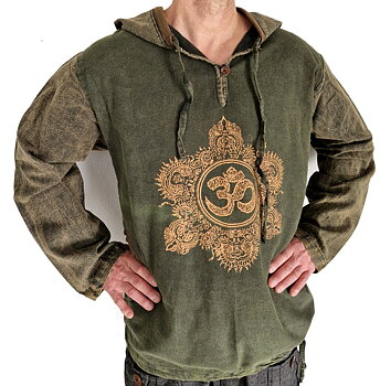 Långärmad Hoodie Anorak med Aum Symbol