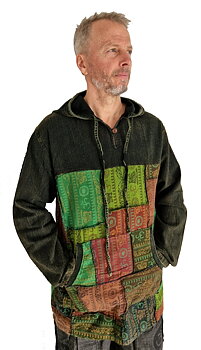 Långärmad Patchwork - Hoodie Anorak