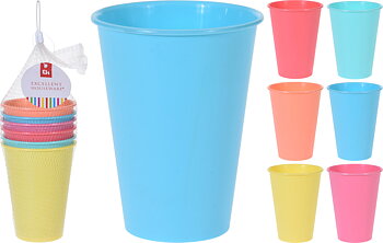 Mugg färgglad plast 6st