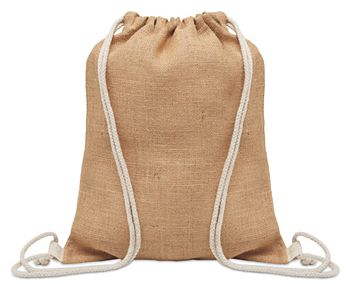 Beige gymnastiktaske med stropper
