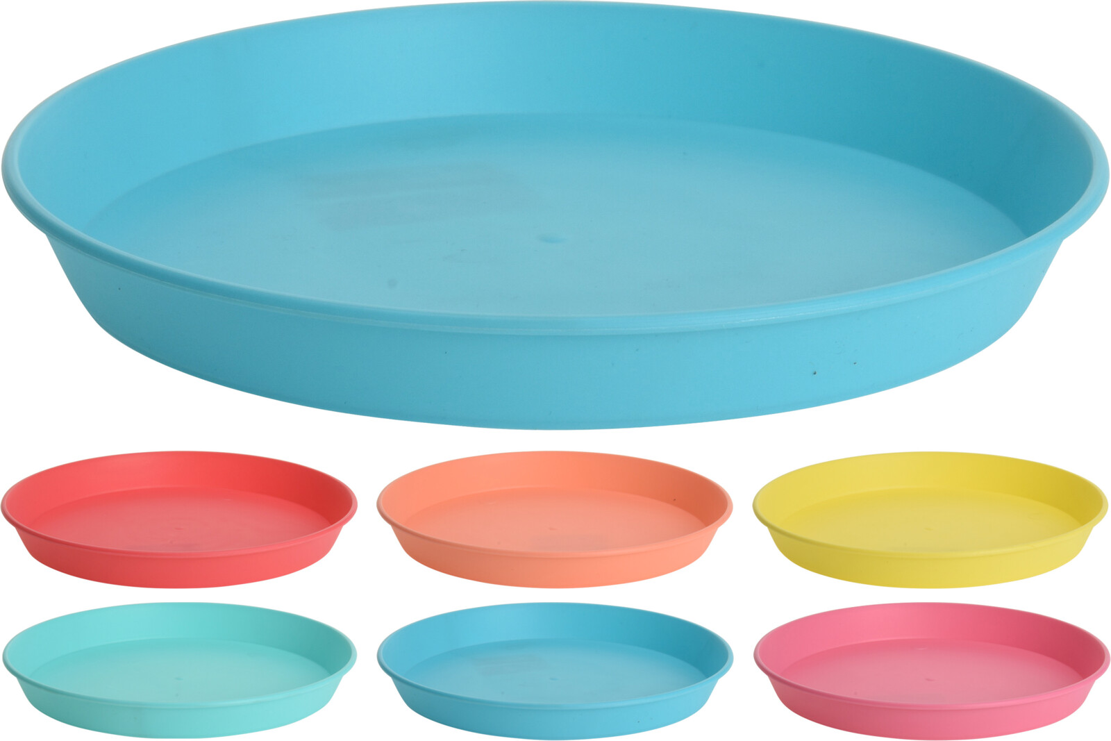 Tallrik färgglad plast 6st