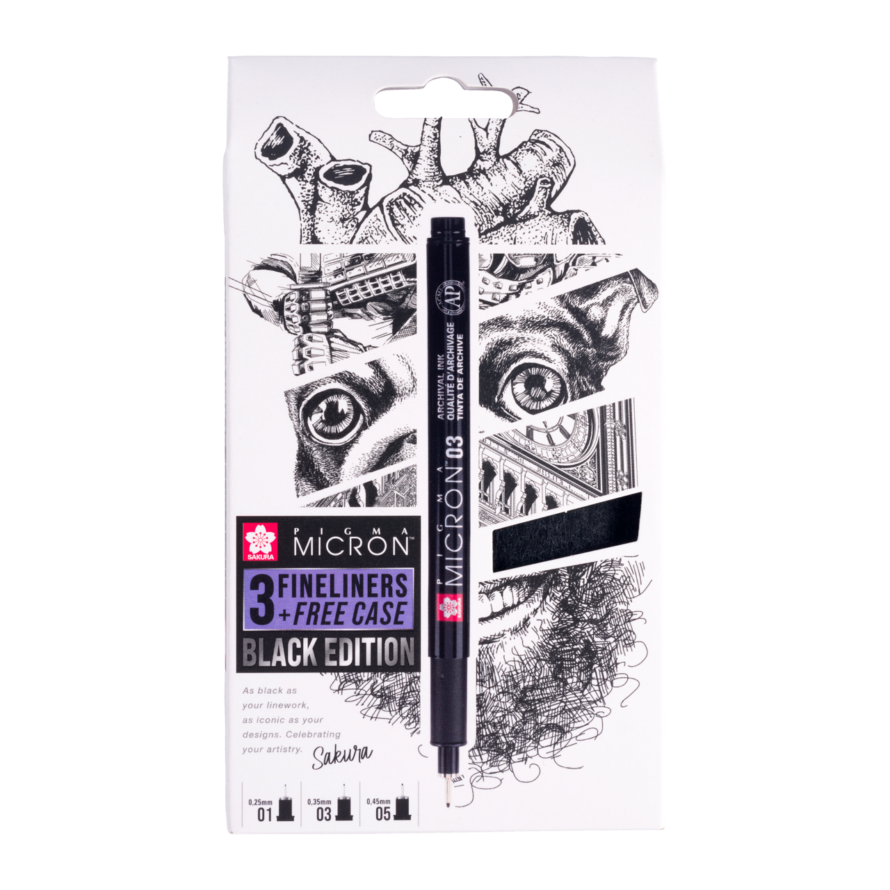 Pigma Micron - Black Edition + Free case
