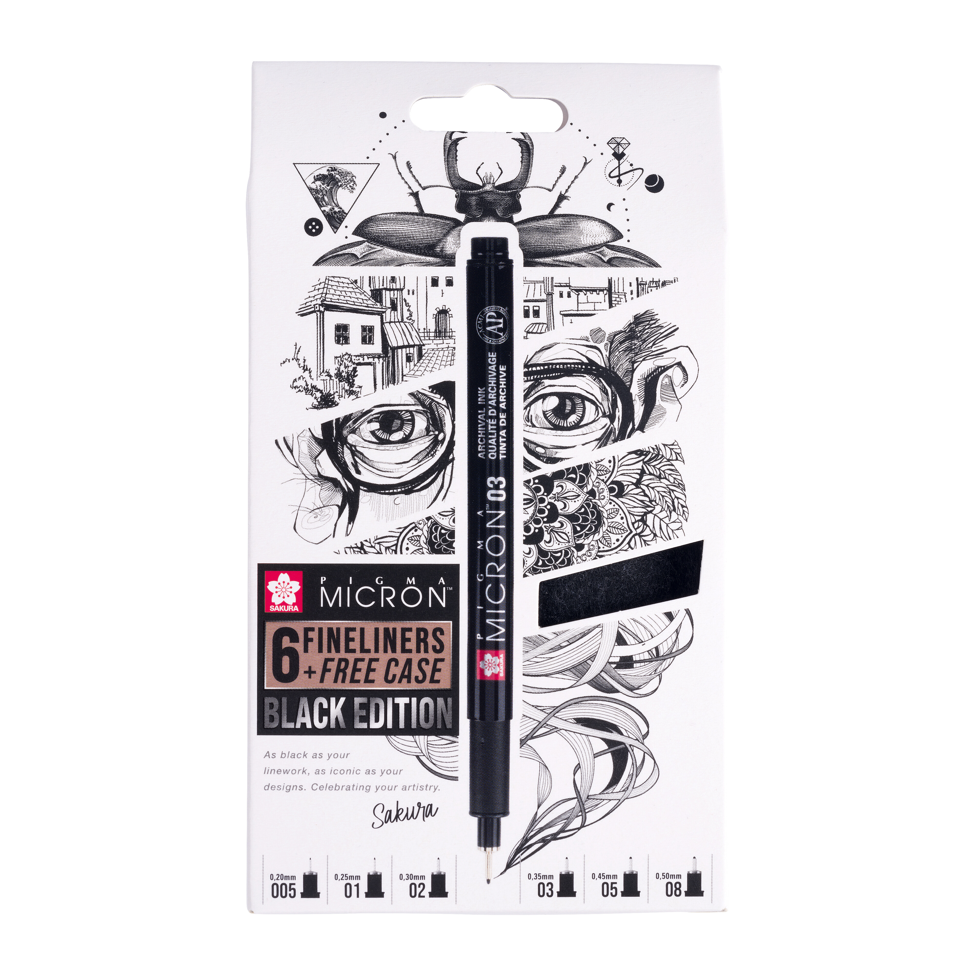 Pigma Micron - Black Edition + Free case