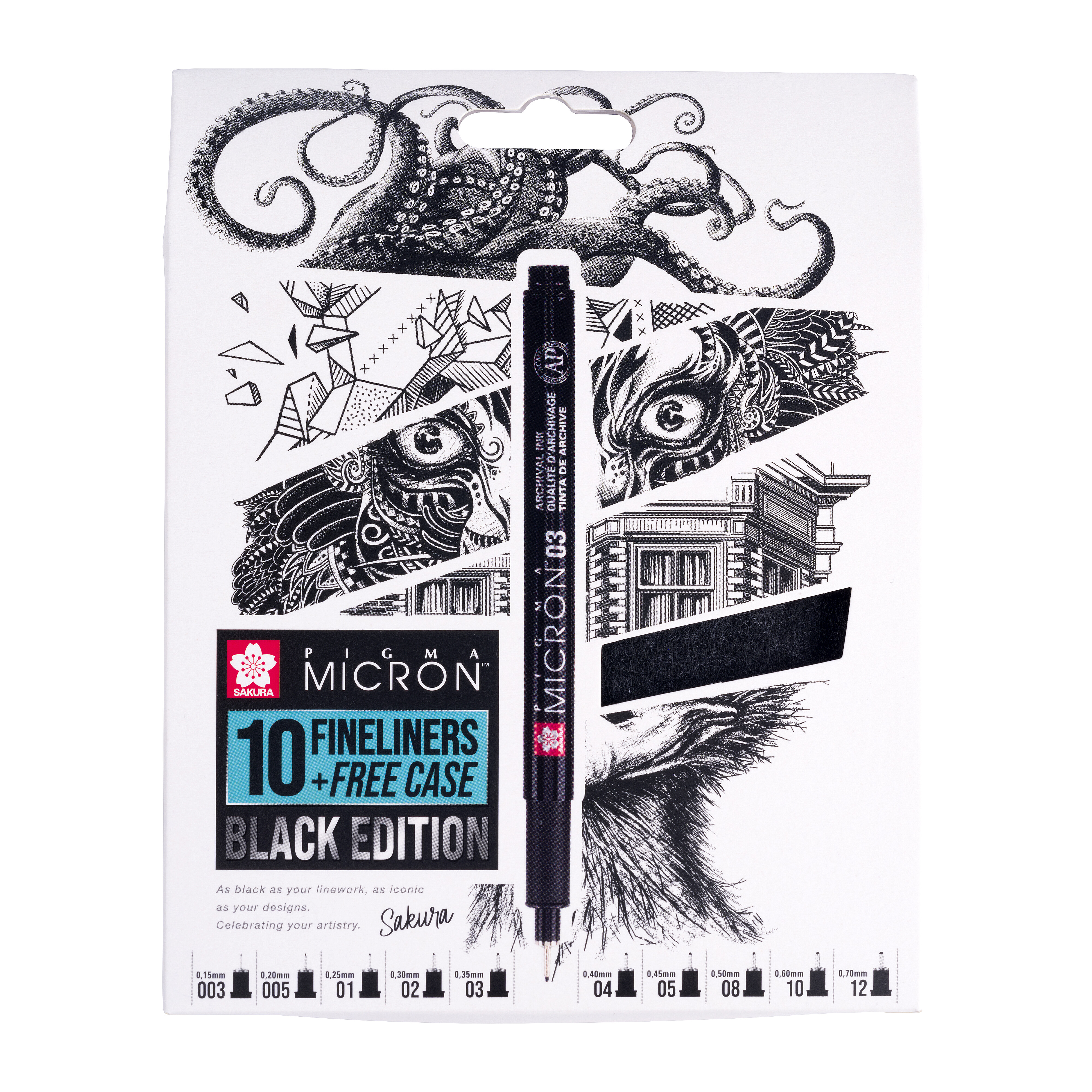 Pigma Micron - Black Edition + Free case