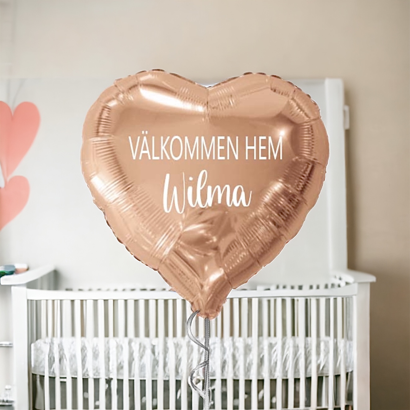 Ballong "Välkommen hem" - Valfri färg & namn 