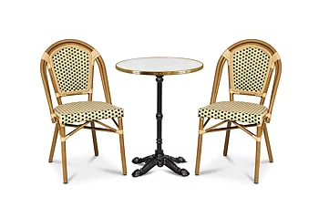 Bistro Ø 60 cm, Genes Marmor med mässing